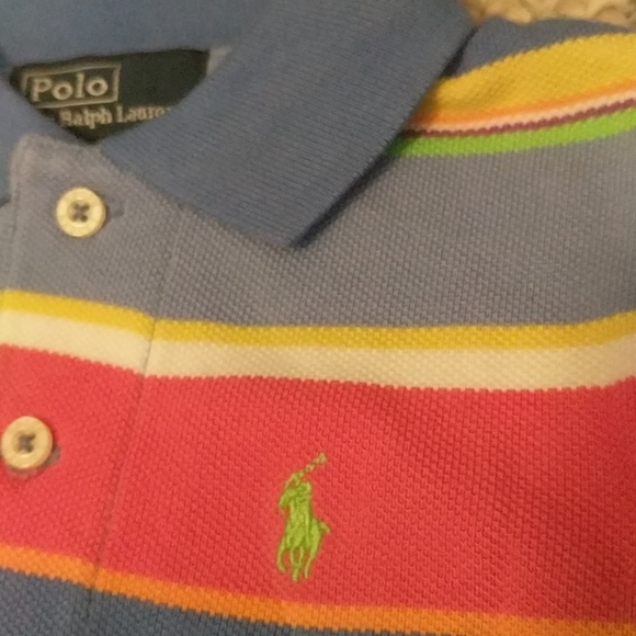 Baby 9 month Polo summer colors striped onesie - Picture 2 of 6